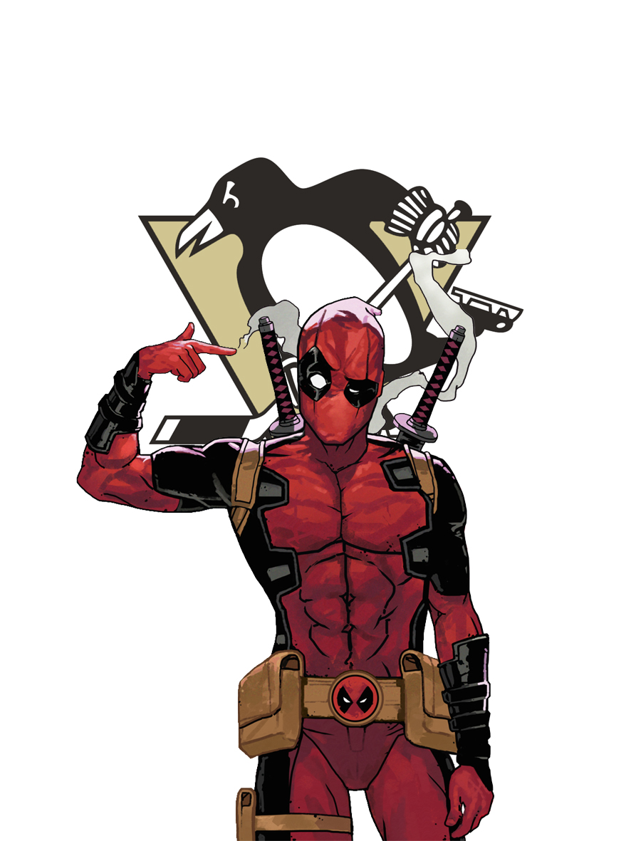 Pittsburgh Penguins Deadpool Logo vinyl decal